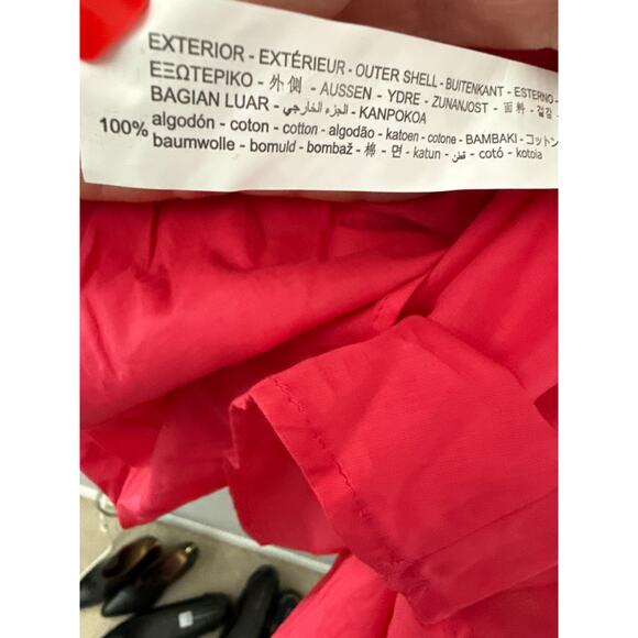 Zara Ruffled Babydoll Scrunched V-Neck Mini Dress Fuchsia Pink Size XS - Picture 11 of 11